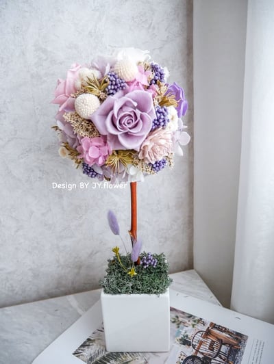 永生玫瑰繡球花球樹盆花【繁花盛開】3