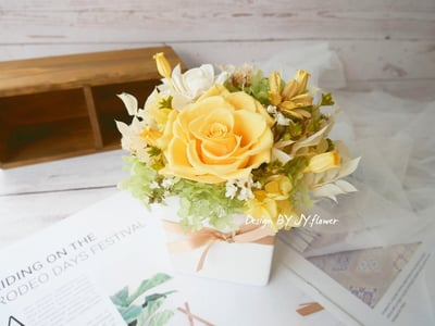 中小型乾燥永生盆花【初夏日和】1