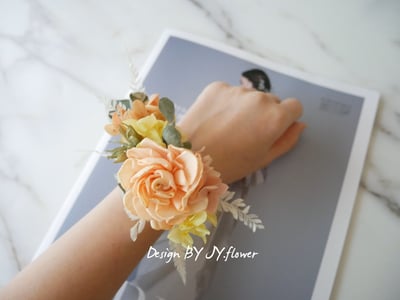 主花式永生乾燥手腕花【橘橙】1