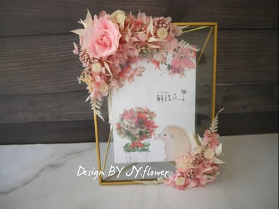 永生玫瑰繡球仿舊金屬玻璃相框【珍藏】1