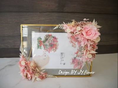 永生玫瑰繡球仿舊金屬玻璃相框【珍藏】2