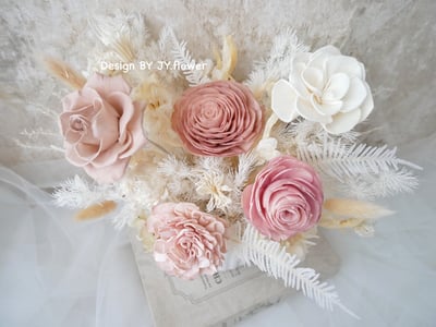 中大型圓盆永生乾燥盆花【微光往事】2