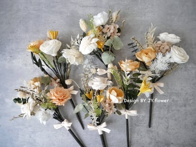 自然型手綁不凋花分束捧花【日光煦煦】3