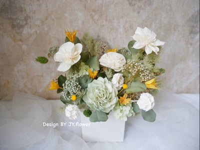 中大型乾燥花盆花【薄荷仙境】1