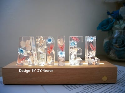 花草系字母燈【粉藍霧紫】1