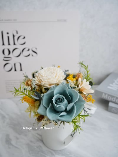 【永生玫瑰小品桌花】單品課程3