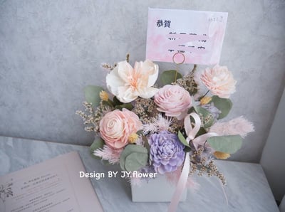 中大型加大款乾燥花盆花【甜蜜夢境】1