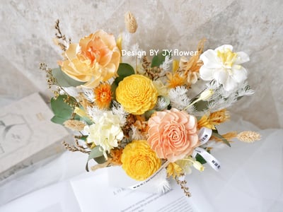 中大型加大款乾燥花盆花【燦爛如昔】2