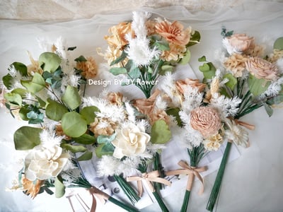 自然型手綁不凋花分束捧花【微光往事】2