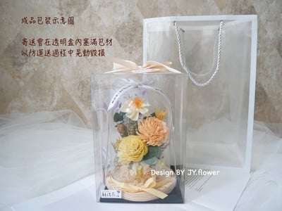 永生玫瑰長型玻璃罩夜燈【霧紫粉晶】5