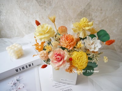 中大型乾燥永生花盆花【燦爛如昔】1