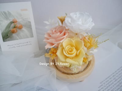 永生玫瑰水晶球玻璃罩夜燈【暖暖日光】4