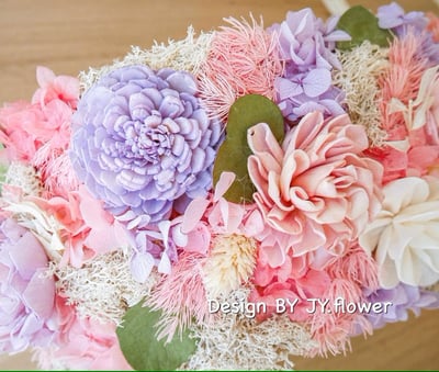 乾燥花喜糖籃【花舞精靈】3