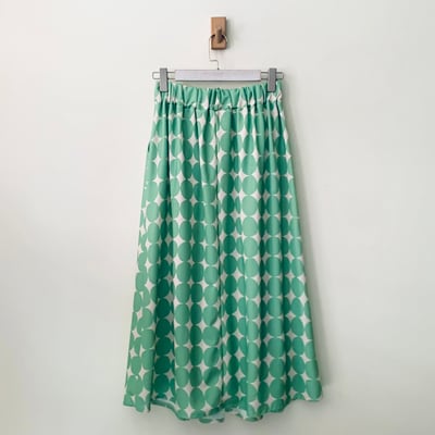 義大利製水玉點鬆緊長裙4