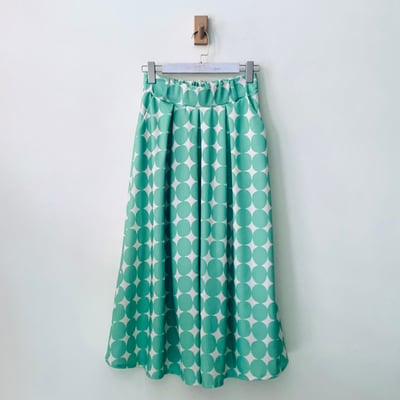 義大利製水玉點鬆緊長裙1