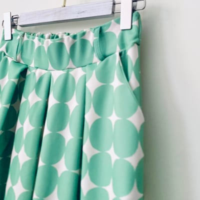 義大利製水玉點鬆緊長裙2