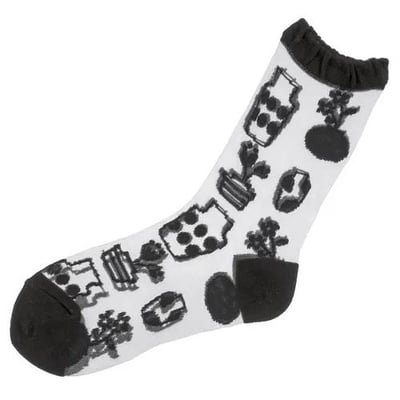 日本製北歐花瓶印花透視襪1