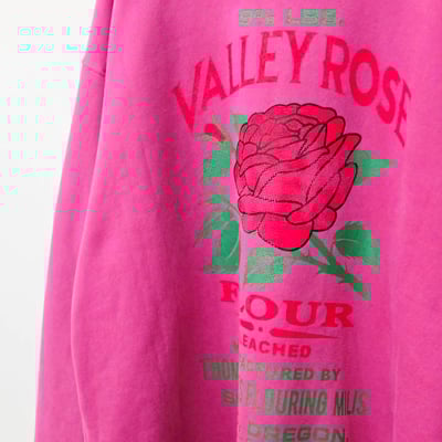 桃紅玫瑰鋪棉長版上衣2