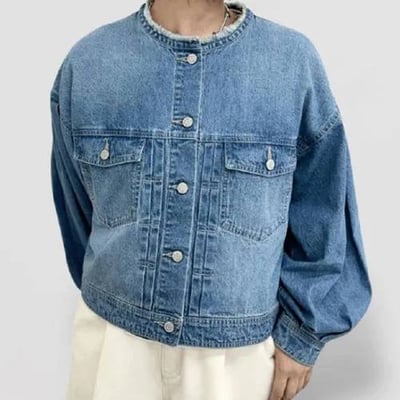 日本設計師款 蓬鬆袖薄牛仔外套3