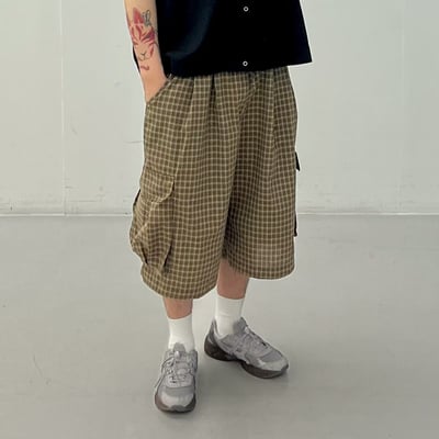格紋百慕達七分短褲5