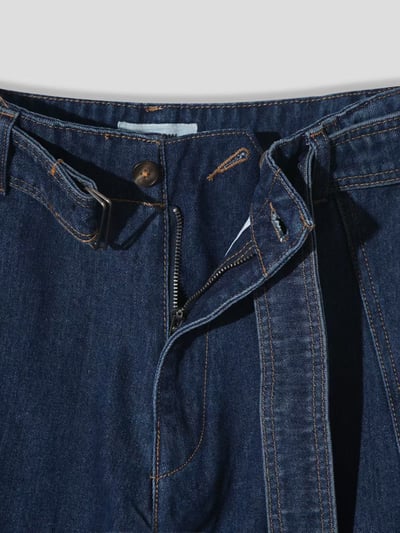 🇰🇷⭐️腰帶設計十字拼接線闊腿牛仔褲（男女款）8