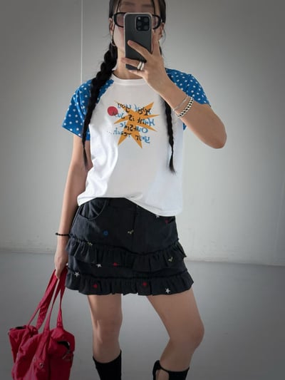 韓國🇰🇷星星復古插肩短袖TEE4