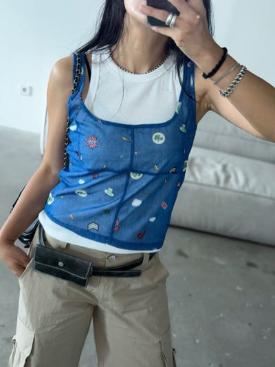 韓國🇰🇷Pop Art Mesh Tank5