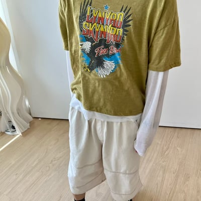 飛鷹印花水洗短版TEE4