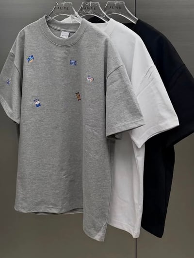 餅乾貼布刺繡短袖T恤1