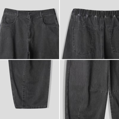 🇰🇷 ⭐ 弧線工裝水洗牛仔褲8