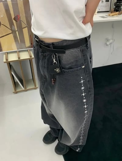 Stud Line Balloon Denim Pants 側邊鉚釘牛仔褲7