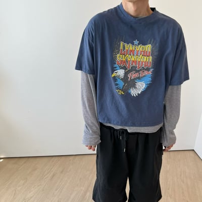 飛鷹印花水洗短版TEE7