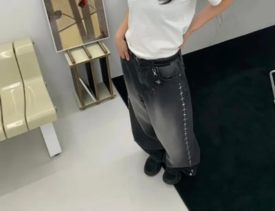 Stud Line Balloon Denim Pants 側邊鉚釘牛仔褲8