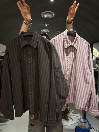 🇰🇷 Charcoal Flow 炭灰格紋襯衫2