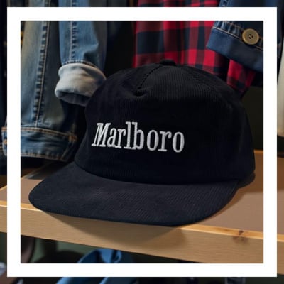 Marlboro 萬寶路 燈芯絨 平簷帽 vintage11