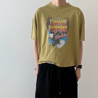 飛鷹印花水洗短版TEE6