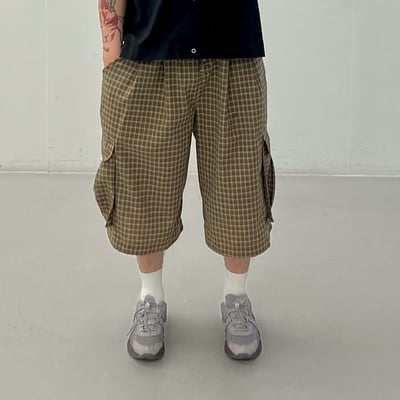 格紋百慕達七分短褲6
