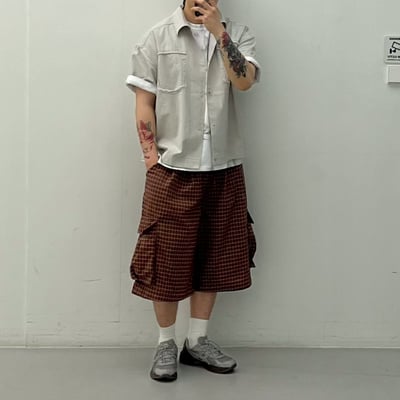 格紋百慕達七分短褲2