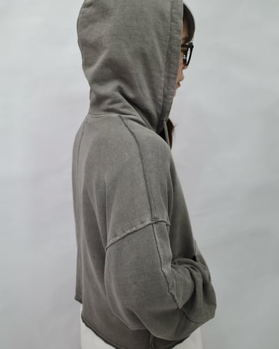 【🇰🇷】中磅毛巾布重水洗染色 Boxy 短版連帽夾克6