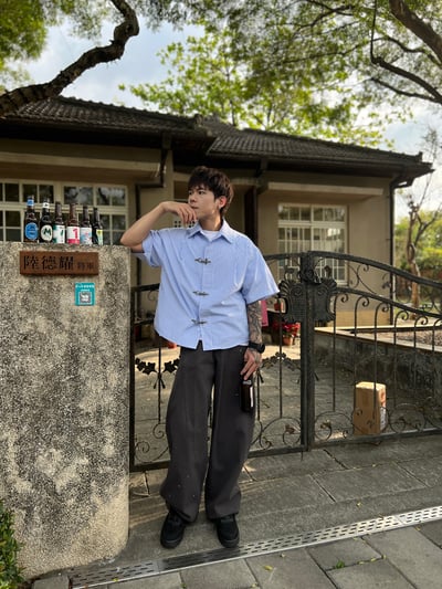 潑漆朔夜繭型褲6