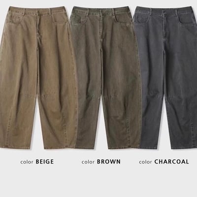 🇰🇷 ⭐ 弧線工裝水洗牛仔褲9