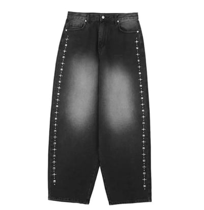 Stud Line Balloon Denim Pants 側邊鉚釘牛仔褲15