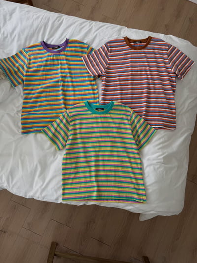 🤎CAMEL🇰🇷復古🌈條紋短T Retro Stripe Tee1