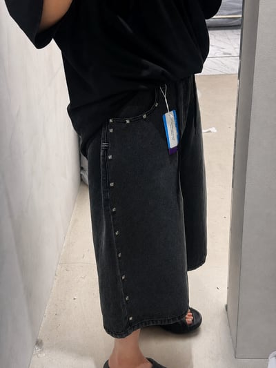 銀星點綴丹寧短褲2