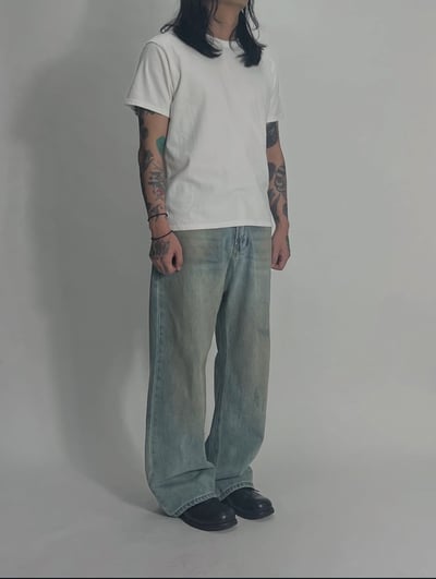 『現貨』🇰🇷 奶油骯髒做舊水洗牛仔褲5