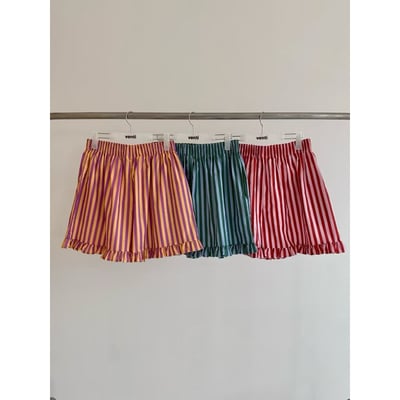夏日捲邊條紋短褲1