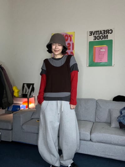 疊穿長袖打底T恤吊帶背心套裝2