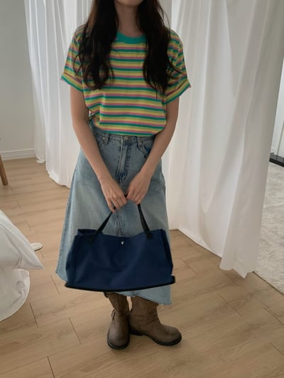 🤎CAMEL🇰🇷復古🌈條紋短T Retro Stripe Tee4