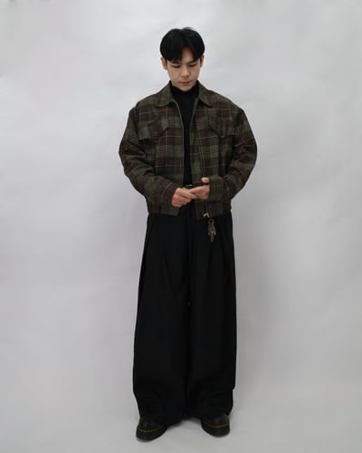 【fuchun】【🇰🇷】短款收腰 格紋 哈靈頓外套2