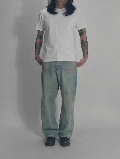 『現貨』🇰🇷 奶油骯髒做舊水洗牛仔褲6